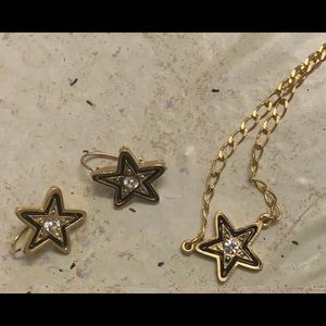 14k gf star necklace and earring set
